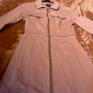 💟Bdg lavender jean long sleeve zip up dress💟